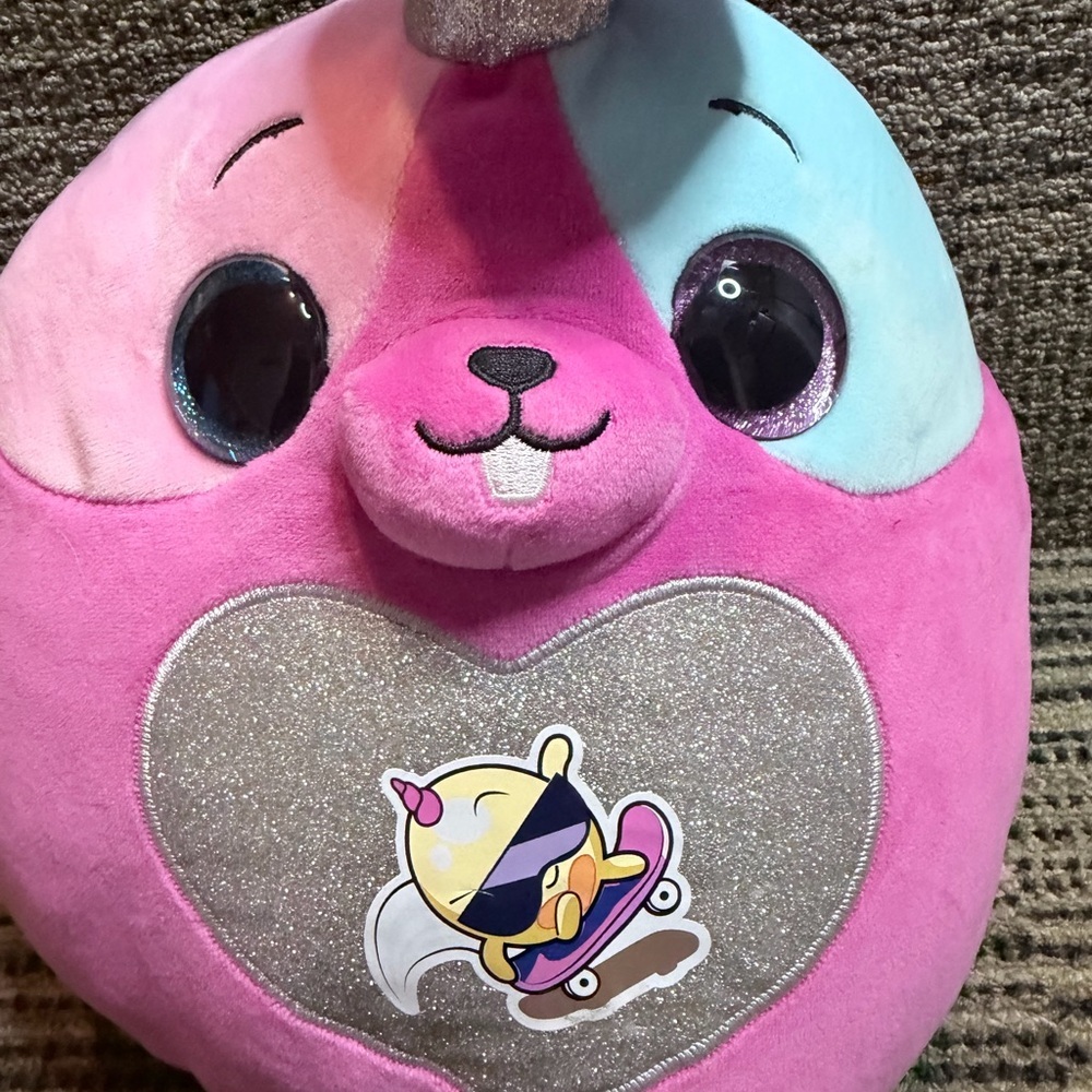 Zuru Rainbocorns Plush 15" Tall Pink Blue Unicorn Heart Glitter Big Eyes stuffed - Picture 11 of 11
